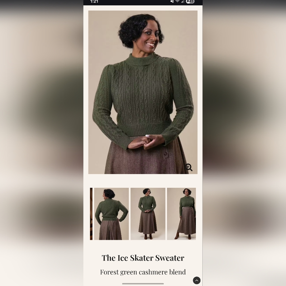 Ice Skater Sweater S Forest Green
